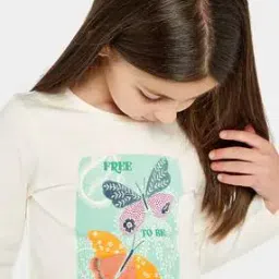 Butterfly Print Round-Neck T-shirt-image-4