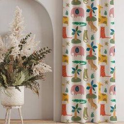 Graphic Print Long Door Curtain-21