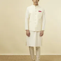 Woven Nehru Jacket with Mandarin Collar-22