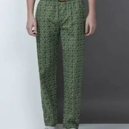 Men Relaxed Fit Geometric Pyjamas with Elasticated Waist-picture-34
