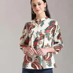 yufta Cotton Paisley Peplum Top-picture-44