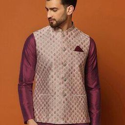 Nehru Jacket with Woven Motifs-50