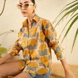 Women Floral Print Regular Fit Shirt-image-5
