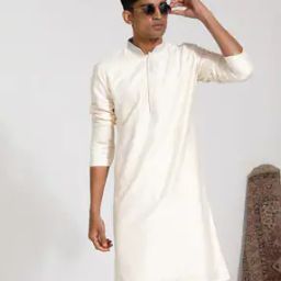 Men Regular Fit Mandarin-Neck Kurta-image-2