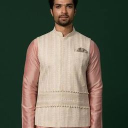 Men Sleeveless Regular Fit Nehru Jacket-image-6