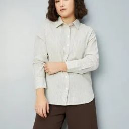 Women Striped Seersucker Regular Fit Shirt-image-35