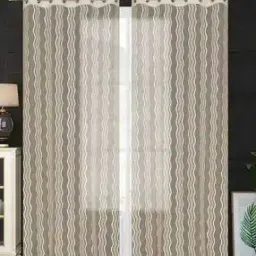 homefab india Set of 2 Chevrons Pattern Eyelets Window Curtains-picture-10