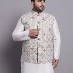 Jaipuri Printed Nehru Jacket-image-3