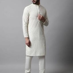 Men Regular Fit Embroidery Long Kurta-image-41