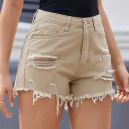 Women Mid-Rise Denim Shorts-image-27