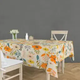 Floral Print 6-Seater Rectangular Table Cover-image-1