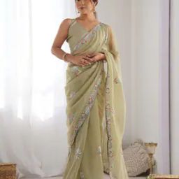 Women Embroidered & Embellished Saree-image-3