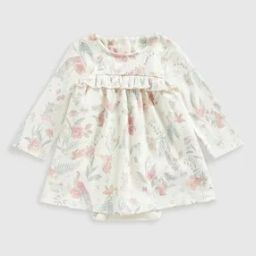 Girls Floral Print Cotton Romper Dress-image-64