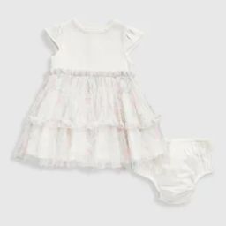 Girls Floral Print Cotton Fit & Flare Dress & Briefs-image-84