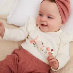 Girls Floral Print Onesies & Pants with Beanie-image-66