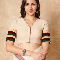 Women Front-Open Blouse with Thread Work-image-64