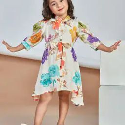 Girls Floral A-line Dress-image-96