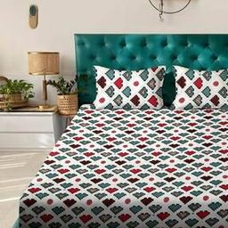 210 TC Printed King-Size Bedsheet with Pillow Covers-image-72