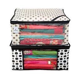Set of 2 Polka-Dot Print Saree Covers-image-15