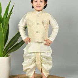 Boys Cotton Kurta Dhoti Set-image-86
