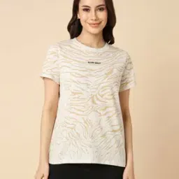 Women Animal Print Regular Fit Crew-Neck T-Shirt-image-36
