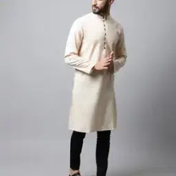 Long Kurta with Mandarin Collar & Insert Pockets-image-30
