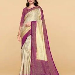 Contrast Border Saree with Tassels-picture-23