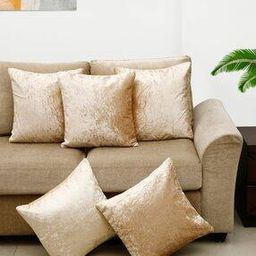 Set of 5 Velvet Cushion Covers 16" x 16 "-12
