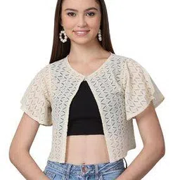 dressitude Women Self-design Short Shrug-picture-5