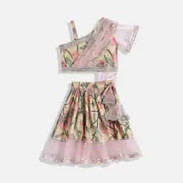 Floral Print Lehenga Choli Set with Dupatta-image-19