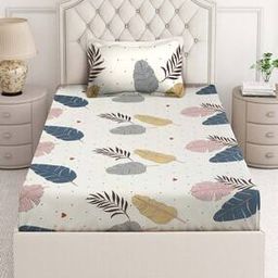 300 TC Printed Single Bedsheet with Pillow Covers-picture-45