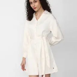 Shift Dress with Waist Tie-Up-image-36