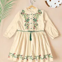 bella moda Girls Embroidery Fit and Flare Dress-picture-9