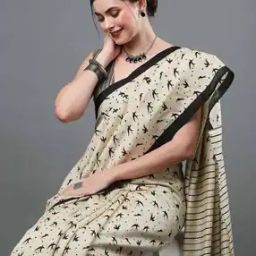 Striped Saree with Contrast Border-picture-24