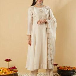 Women Embroidered A-Line Kurta Set-image-41