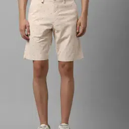 Micro Print Slim Fit Flat-Front Shorts-picture-41