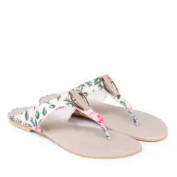 Leaf Pattern Slip-on Sandals-43