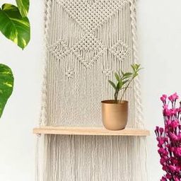 Single Macrame Hanging Shelf-image-76
