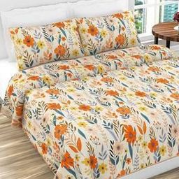 Floral Printed Bedcover with Pillow Cover-image-51