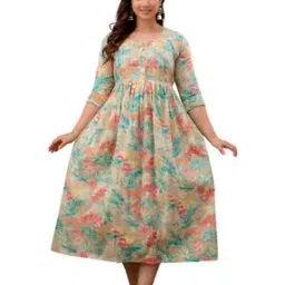 Printed Fit & Flare Dress-image-96