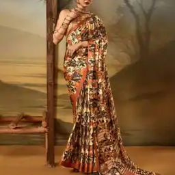 Women Abstract Design Crepe Ethnic Motif Saree -picture-53