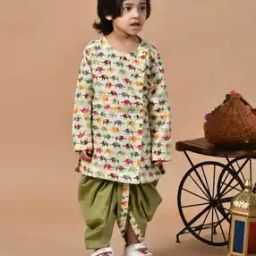 Boys Animal Kurta Dhoti Set-image-10