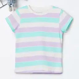 max Girls Cotton Striped T-shirt-picture-16