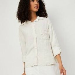 Women Cotton Embroidered Patch Pocket Shirt-image-16