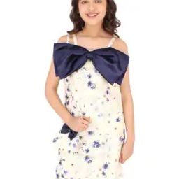 Floral Print Front Bow Attached Shift Dress-image-39