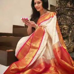 Banarasi Silk Saree with Contrast Border-image-16