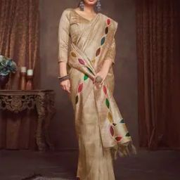 Women Ethnic Design Traditional Saree with Blouse Piece         -image-89