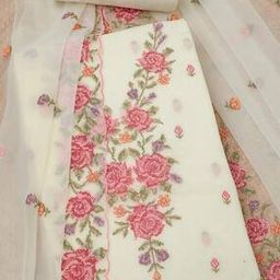 Women Embriodery Unstitched Dress Material-image-55