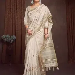 Women Ethnic Design Traditional Saree with Blouse Piece      -image-75