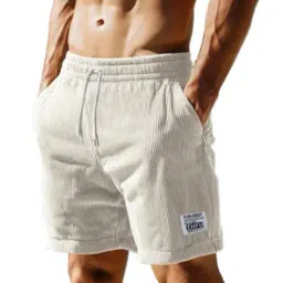 poshax Men Ribbed Regular Fit Shorts with Insert Pockets image 1